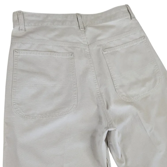 Buck Mason Womens Pants Size 29 Beige 100% Cotton Chinos Wide Leg High Rise - Picture 6 of 12